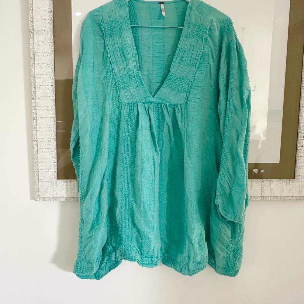 Free People Teal Long Sleeve dress mini